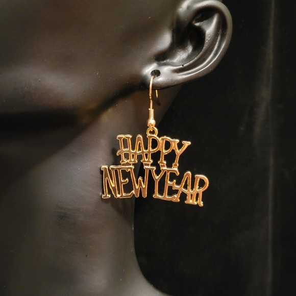 2/$20 Happy New Year Dangle Earrings - Picture 3 of 4